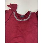 Hooked up Embellished Neck Long Sleeve Sweater Burgundy Red M Size M Photo 6