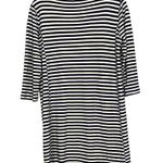 J.Crew NWT  Striped 3/4 Sleeve Shirt Dress Round Neck M Navy Blue White #3564 Photo 3