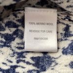 Garnet Hill  Leopard Cheetah Print Merino Wool Crewneck Sweater‎ M Navy Cream Photo 4