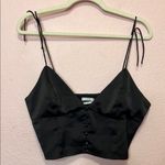 Urban Outfitters UO Lolly Satin Tie-Shoulder Top - Black. Size XL Photo 1
