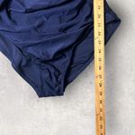 Lands' End New  One‎ Piece Swimsuit Women L 14-16 Blue Ruched Tummy Control Ring Photo 9