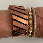 Vintage Oxidized Copper Cuff Bracelet SATC Barneys Emily in Paris Style Gold Photo 0