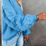 VICI  Powder Blue Balloon Sleeve Sweater Size Small Oversized Photo 2