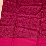 Vintage thick silk long scarf wine red floral 28” x 50” Photo 1