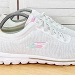 Skechers Go Walk Mesh Slip On Sneakers White Zebra Pink Womens 11 SN124779 Photo 0