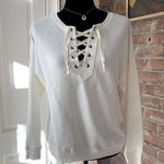 True Craft  Ivory Lace Up Cotton Top Small S Photo 0
