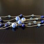 Charming Charlie  Blue & White Ceramic Bead Multi-Strand Necklace Photo 2