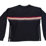 Rails  Marlo velvet striped sweatshirt S Black Cozy Loungewear Photo 0