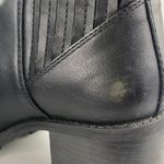 ZARA Women's Black Leather Almond Toe Chunky Block Heels Chelsea Ankle Boots 7 Photo 4