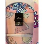 Disney  Lilo And Stitch Pink Sleeveless Top Tie waist Button Up Shirt M NWOT Photo 2