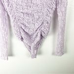 Free People INTIMATELY  Lavender Sheer Long Sleeves Mock Neck Bodysuit Size Small Photo 5
