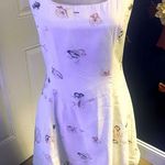 Vintage Newport News White Floral Dress with Criss Cross Back Size 8P Photo 0