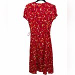 Realisation Silk Wrap Midi Floral Dress in Rouge Fleur Red Size S Photo 3