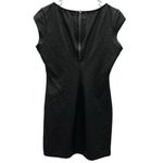 Bebop  Black Leather Look Cap Sleeve Zip Back Stretch Mini Dress Size Large Photo 9