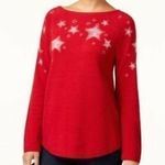 Style & Co Canyon Red Stars Embroidered Sweater Photo 1