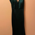 Windsor Green Silk Long Tight Dress Photo 0