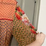 Anthropologie Miranda Floral Chevron Polka Dot Blouse Funky Fun Peasant Thin Top Pink Size XL Photo 3