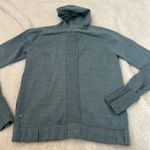 lululemon athletica Wool Lightweight Hoodie Sweater Cardigan Thumbholes Size 10 Blue Photo 2