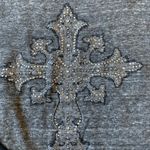 Miss Me Studded Terry Cross Sweater Gray Navy S Photo 3