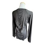 NWT Womens N.Y.L. Dri Fit Black Ruched Back Long Sleeve Active Top Photo 2