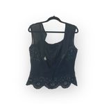 Vintage: Macis NY ❀ Silk Beaded 3D Flower Mesh Corset Illusion Top ❀ Black ❀ 14 Photo 1