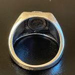 Vintage black obsidian gemstone S925 silver ring size 8 Photo 3