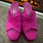 ZARA chunky high heeled platform sandals color fuchsia Photo 2