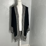 Ellison  Black and White Fringe Cardigan Photo 2