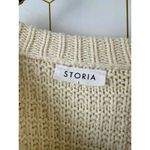 Storia  Cream Cable Knit Detailed Sleeve Pullover Sweater - Size - Large Photo 4