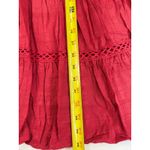 Knox Rose L Red Dress Tiered Cap Sleeves Tassel Tie Closure Pullover Boho Photo 2