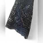 AQUA  Black crochet long sleeve mini dress bell sleeves and high neckline SIZE XS Photo 2