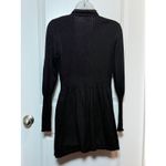 August Silk Black Ribbed Knit Cardigan Sweater Women's Size M Long Sleeve Photo 2