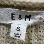 E & M  Cream Knit Sweater with Button Accents. Size S NWT Photo 2