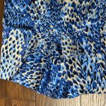 Tibi Abstract Blue 100% Silk Luxe Modern Sz 0 Pencil Ruffle Detail Women's Skirt Photo 4