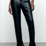 ZARA  Slim Leg Flare Super High Rise Slim Long Length Pants Comfort Black 4 NEW Photo 3