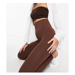 Good American Shine Seamless Leggings Ribbed Brown Size 1/2 Small Medium Ankle Photo 2