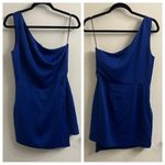 NBD Revolve Tere One Shoulder Mini Dress Blue Cobalt Size Medium Photo 2