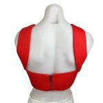Nicholas Red Scuba V Neck Sleeveless Open Back Chic Crop Tank Top Size 4 Photo 2