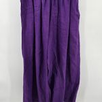 Bryn Walker Linen Set Tunic Top Pants Purple Oversized Crop Wide Leg Pants Large Photo 5