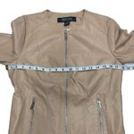 Kenneth Cole Reaction Nude Vegan Leather Bomber Jacket Tan Photo 15