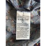 Old Navy  Navy/Multi Floral/Paisley Long Sleeve Tie/Tassel Neck Blouse Sz‎ Small Photo 7