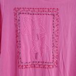 Citiknits Vintage Pink Beaded Star Cocktail Short Sleeve Top XL Photo 3