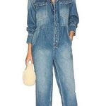 Free People NWT X Cares FP Townes Denim Jumpsuit Coverall High Noon Women's L Photo 0