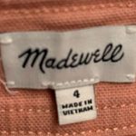 Madewell Peachy Pink A-line Zip Patch Pocket Frayed Hem Denim Mini Skirt, Size 4 Photo 3