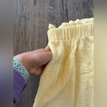 Mable Waffle Gauze Cotton Yellow Shorts Size M Photo 4