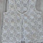 Crochet cream open knit sweater vest Size M Photo 0