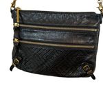 Elliott Luca Messina 3 Zip Genuine Leather Crossbody Black Photo 1