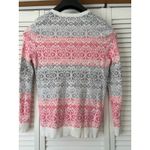 kim rogers  Womens Size‎ L Pink Gray Striped Knit Long Sleeve Sweater Photo 1