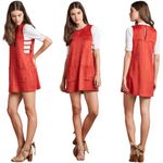 Tularosa Abbot Suede Mini Shift Dress Women's Small Clay Boho Festival Revolve Photo 3
