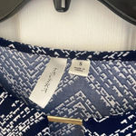 Tacera Navy Blue Chevron Navy Dress Midi Length Photo 2